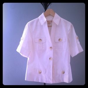 MICHAEL KORS white safari utility style jacket