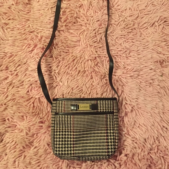 ralph lauren houndstooth vintage cross body bag