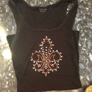 Black fleur-de-Lis tank top