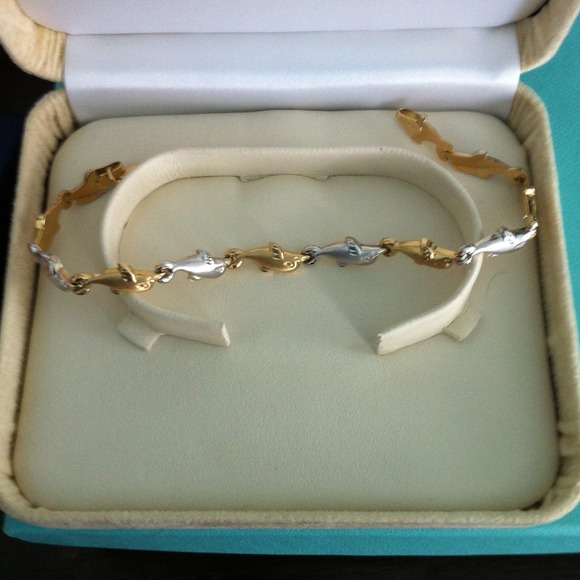 14k gold bracelet , yellow and white gold sold