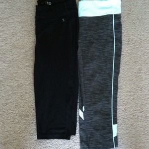 Two pairs of workout legging capris