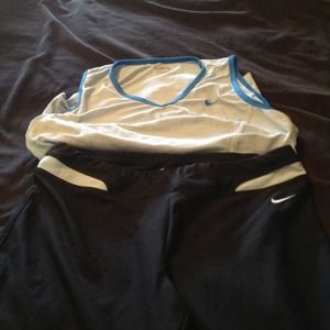Blue Nike shirt and pants!