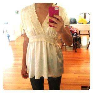 Willi Smith silky white/cream blouse