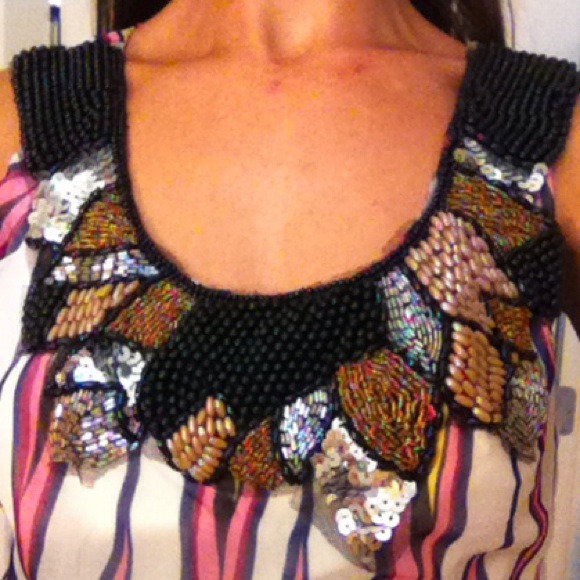 Beaded Neckline Dress - Picture 2 of 4