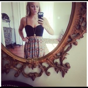Forever 21 Black, Orange, Turquoise Maxi Dress!