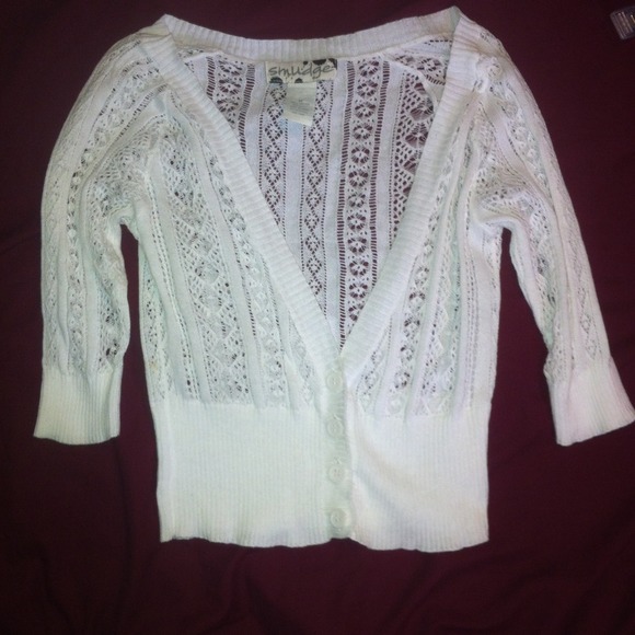 🔶SOLD🔶 White knit cardigan - Picture 1 of 3