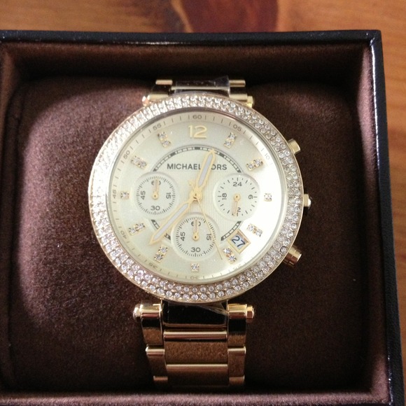 Authentic Michael Kors Golden Parker Glitz Watch