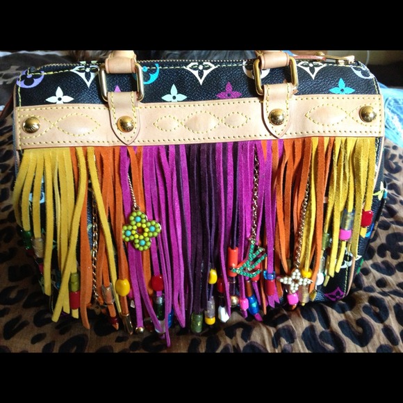 Authentic LOUIS VUITTON Multicolor Fringe Speedy25 - Picture 4 of 4