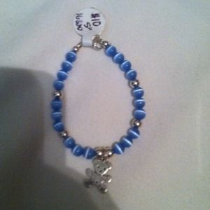 Baby Blue Beaded Baby Bracelet 5"