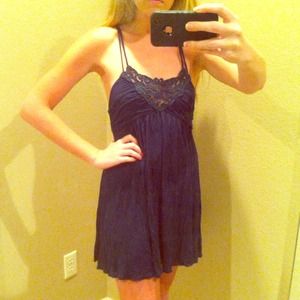 Crochet navy dress