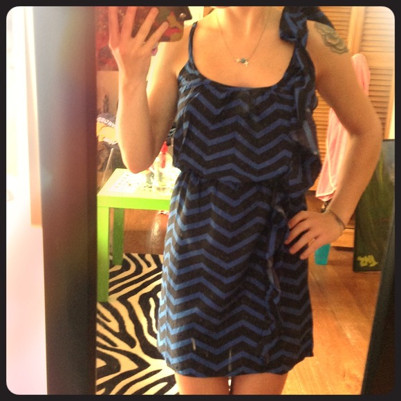 Black and blue dress