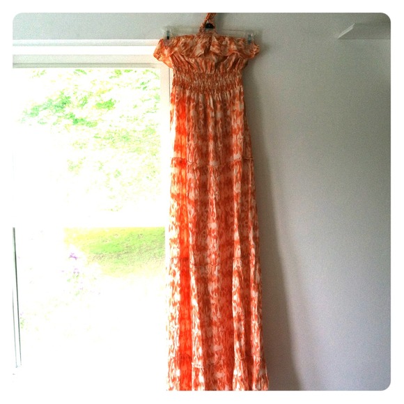 Coral maxi dress