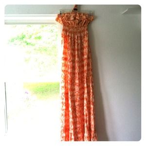 Coral maxi dress