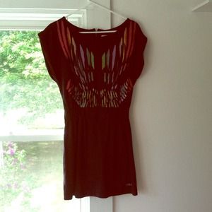 Billabong black dress with colorful design