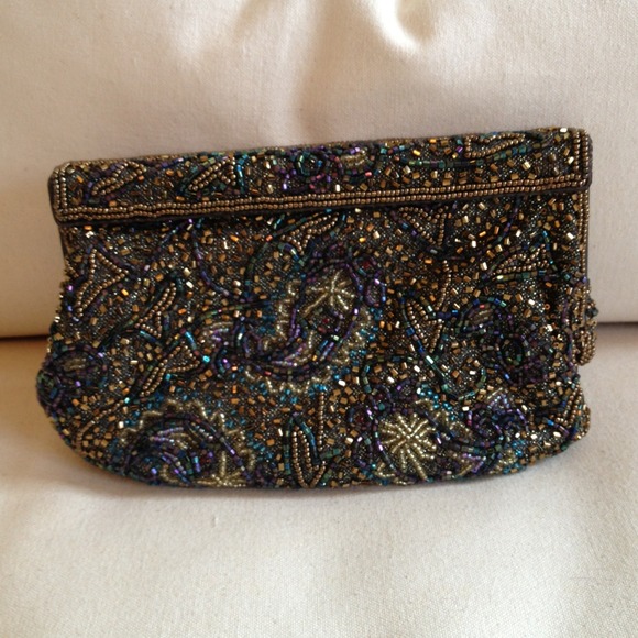 Clutches & Wallets - Multi Colored Beaded Clutch