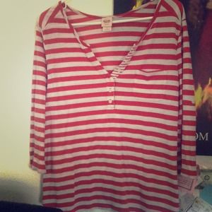 V Neck Stripe Blouse