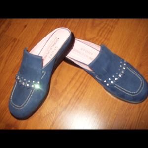 Donald J Pliner Suede Slides w/Swarovski Crystals