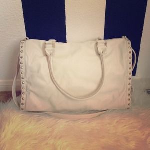 S🚫LD Beige Studded Satchel