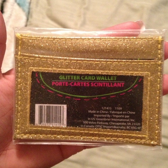 Gold glitter wallet