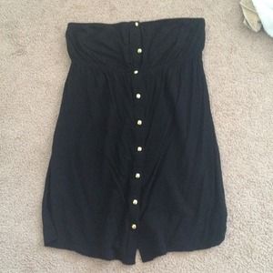 Black flowy tube top dress