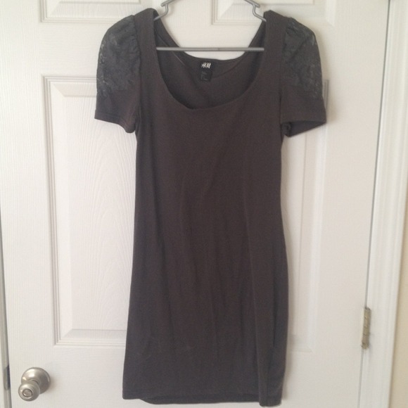 H&M dark grey stretchy dress
