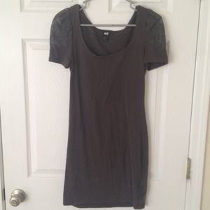 H&M dark grey stretchy dress