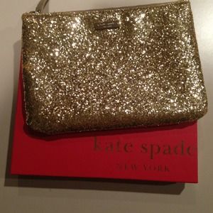 Kate spade glitter clutch/make up bag with zipper