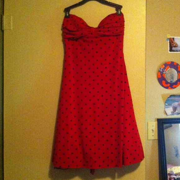 Red polka dot dress