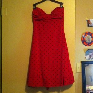 Red polka dot dress