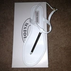 Steven madden all white sandals