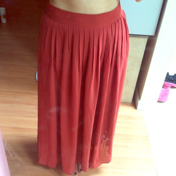 Burgundy maxi skirt