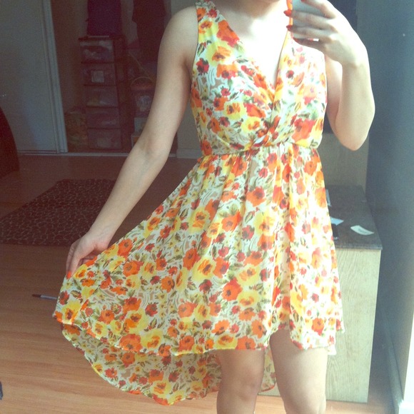 Floral hi low dress