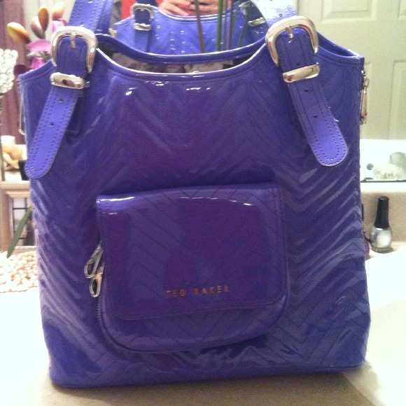 Ted Baker purple patent leather handbag