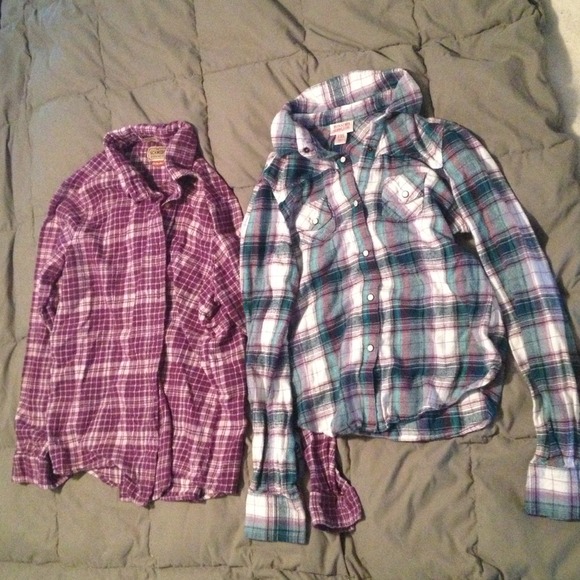 Two soft flannel button downs