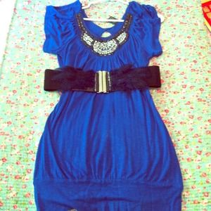 Dark blue lady dress