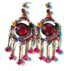 Stone metal earrings