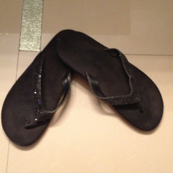 Black flip flops