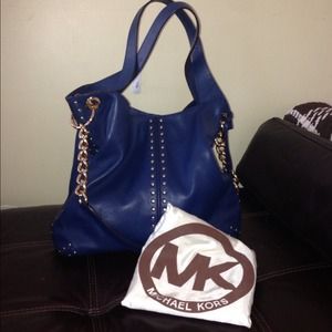 SOLD-Michael Kors Navy Blue Shoulder Bag