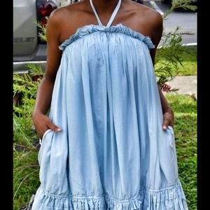 H&M Light Blue Summer Dress