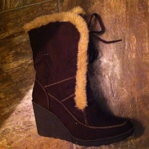 ***REDUCED PRICE*** Brown wedge boots