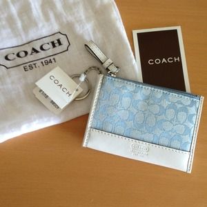 Baby blue Coach mini pouch