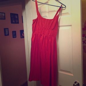 Red silk dress