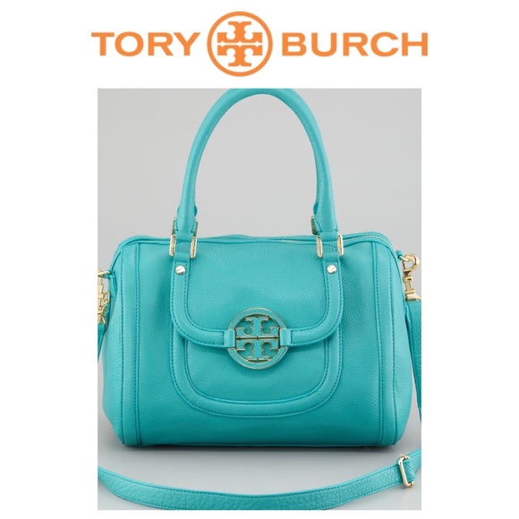 Tory Burch Handbags - Tory Burch Amanda Middy Turquoise Satchel