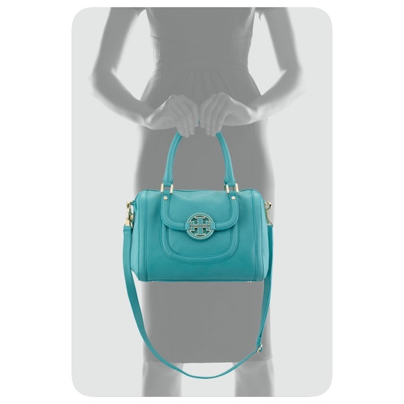 Tory Burch Amanda Middy Turquoise Satchel - Picture 4 of 4