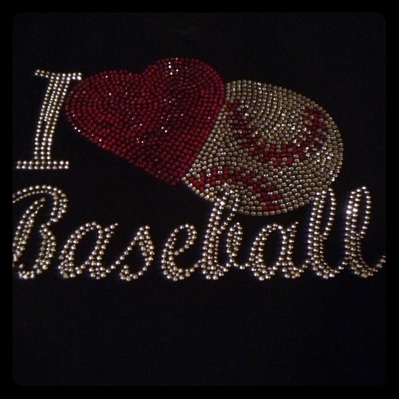 Rhinestone Baseball T Shirt