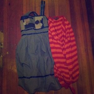 Patchwork dress, Max Azria cardigan