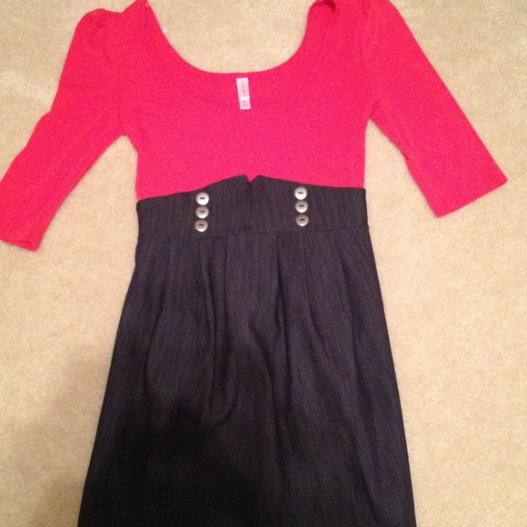 Pink & Denim Dress. Size Small.
