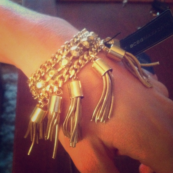 BCBG Socialite Collection gold tassel Bracelet