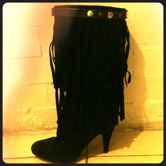 Fringe boots..lightly worn