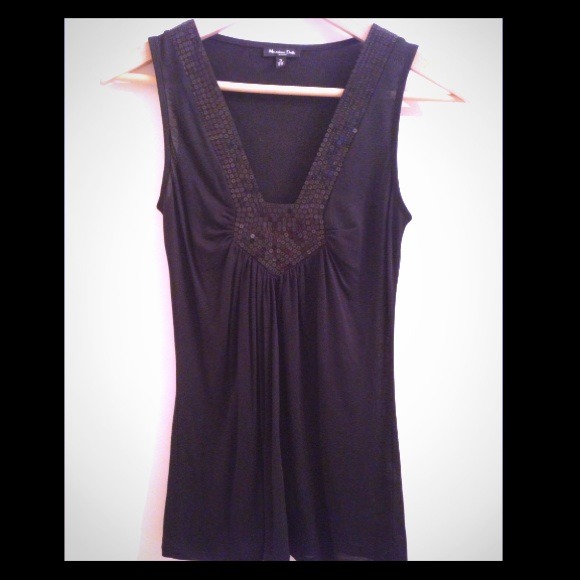 Massimo Dutti Black sequined top - Picture 1 of 2